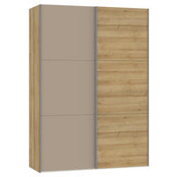 SCHWEBETÜRENSCHRANK in Eichefarben, Hellbraun  - Hellbraun/Eichefarben, Design, Glas/Holzwerkstoff (153/220/65cm) - Jutzler