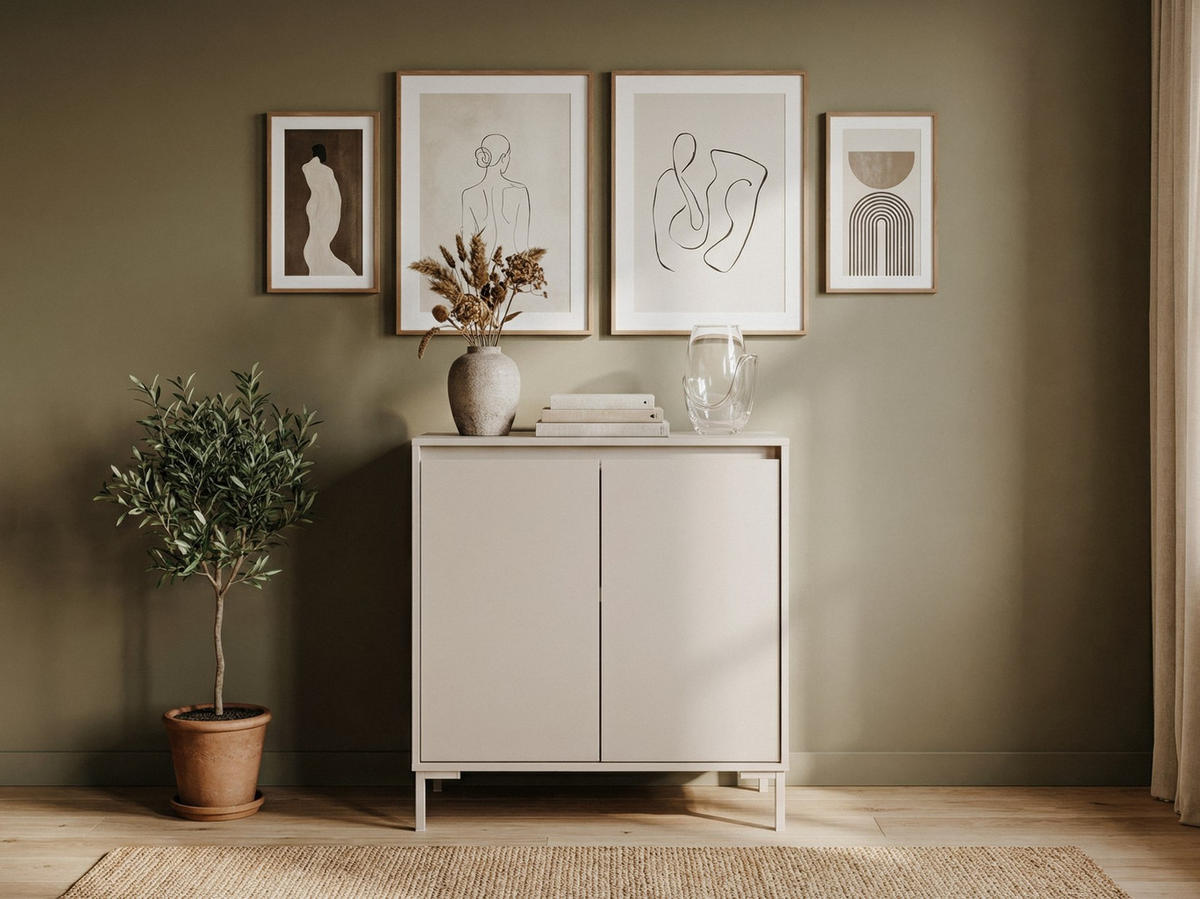 KOMMODE , 81/87/40 cm,  - Kaschmir, Design, Holzwerkstoff/Metall (81/87/40cm) - MID.YOU