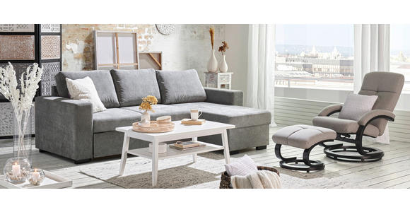 ECKSOFA  in Velours Grau  244/157 cm  - Schwarz/Grau, Design, Kunststoff/Textil (244/157cm) - Carryhome