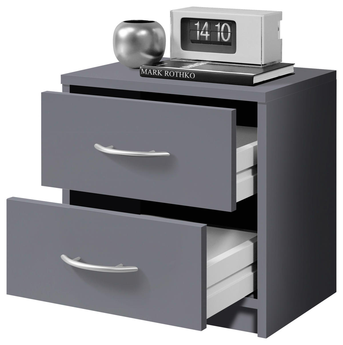 NACHTSCHRANK 38,5/39/28,2 cm  - Graphitfarben/Schwarz, Basics, Holzwerkstoff/Kunststoff (38,5/39/28,2cm) - P & B