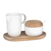 MILCH- UND ZUCKER-SET  Keramik, Holz  - Basics, Keramik/Holz (13/7,5/1cm) - Räder