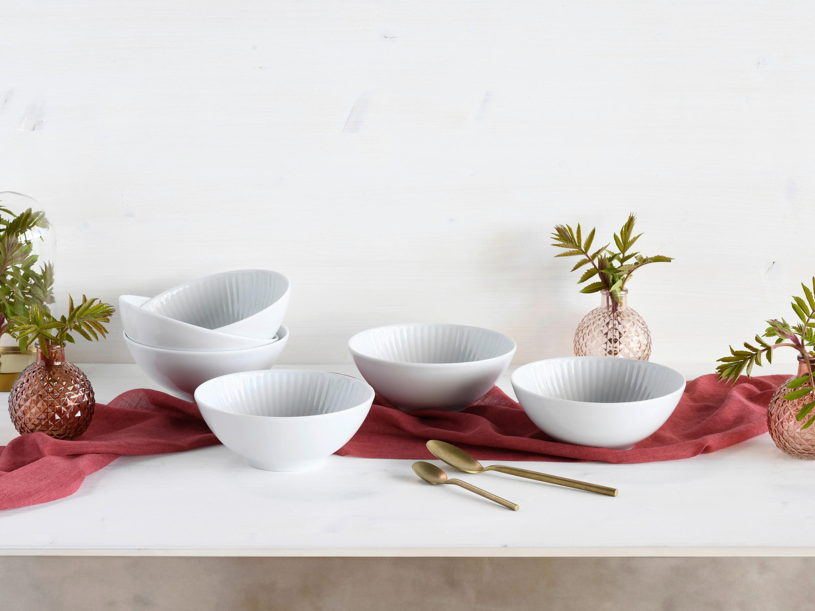 SKÅLSET 6 delar Valencia   - vit, Design, keramik - Creatable