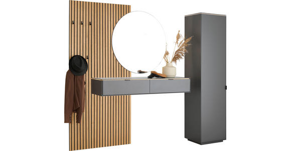 GARDEROBE  in 270,5/200/40 cm  - Anthrazit/Naturfarben, Design, Glas/Holz (270,5/200/40cm) - Dieter Knoll