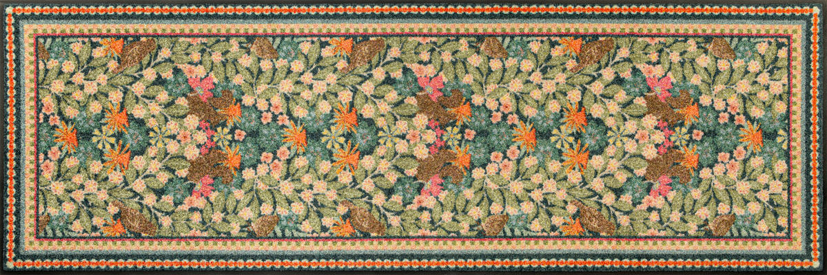 LÄUFER 60/180 cm Garden Luxe Blue Multicolor  - Multicolor, Basics, Kunststoff/Textil (60/180cm) - wash+dry