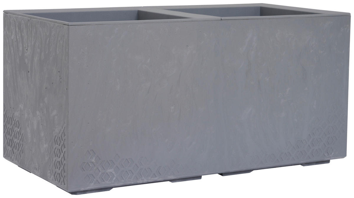 BLUMENKASTEN  - Grau, Basics, Kunststoff (80/40/40cm) - Siena Garden