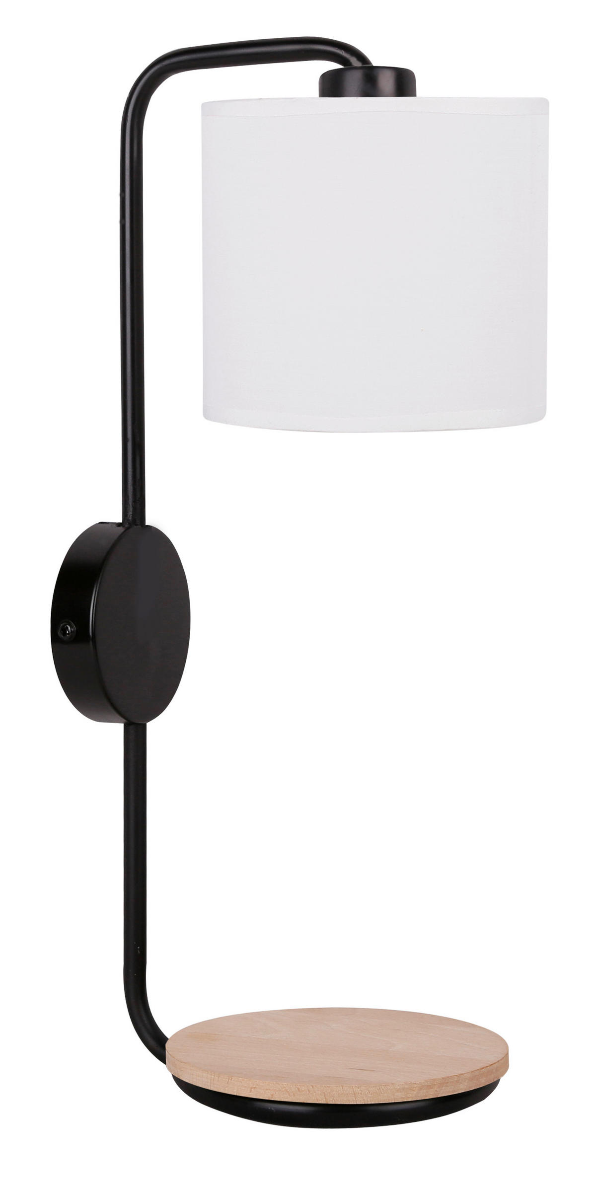 WANDLEUCHTE 18/13/41 cm   - Schwarz, Natur, Metall (18/13/41cm)