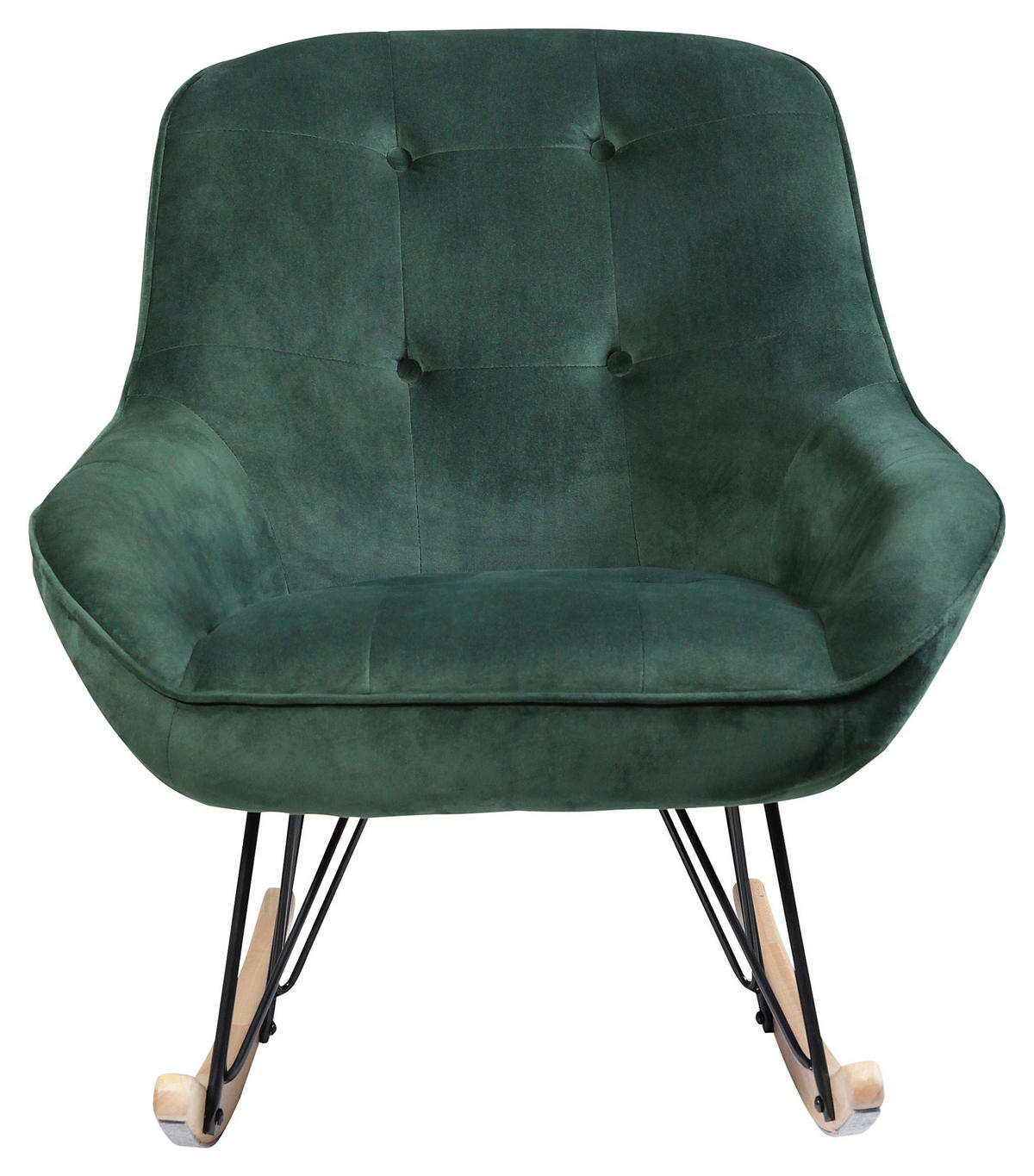 STOLICA ZA LJULJANJE drvo, metal, tekstil  zelena, prirodne boje, crna   - zelena/prirodne boje, Moderno, drvo/metal (83/94/73cm)