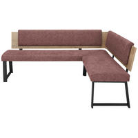 ECKBANK 200/190 cm  in Altrosa  - Schwarz/Altrosa, MODERN, Holzwerkstoff/Textil (200/190cm) - Venda