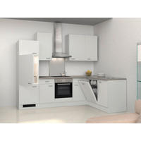 ECKKÜCHE 280/170 cm  in Weiß  - Edelstahlfarben/Hellgrau, MODERN, Holzwerkstoff/Kunststoff (280/170cm) - FlexWell