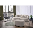 ECKSOFA in Plüsch Greige  166/235 cm  - Greige/Graubraun, MODERN, Kunststoff/Textil (166/235cm) - Hom`in