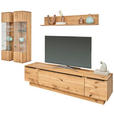 WOHNWAND  in Eichefarben  320/200,8/53,7 cm  - Eichefarben/Schwarz, Natur, Glas/Holz (320/200,8/53,7cm) - Valnatura
