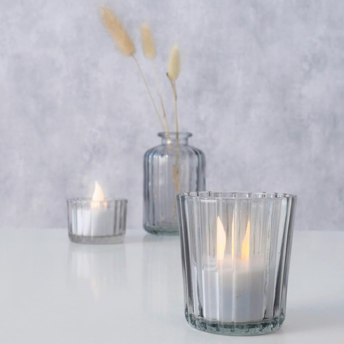 WINDLICHT Grau 6,2/10 cm  - Grau, Basics, Glas (6,2/10cm) - Boltze Home