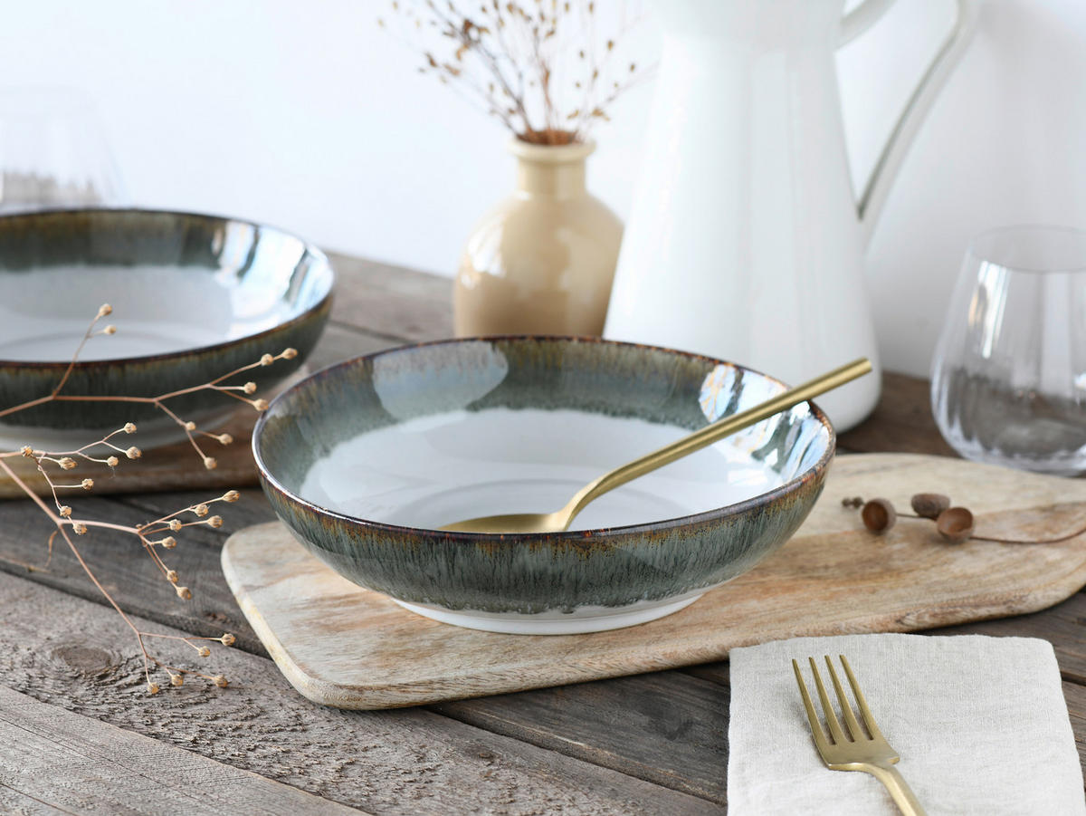 SCHÜSSELSET Cascade 4-teilig  - Weiß/Grau, Design, Keramik - Creatable