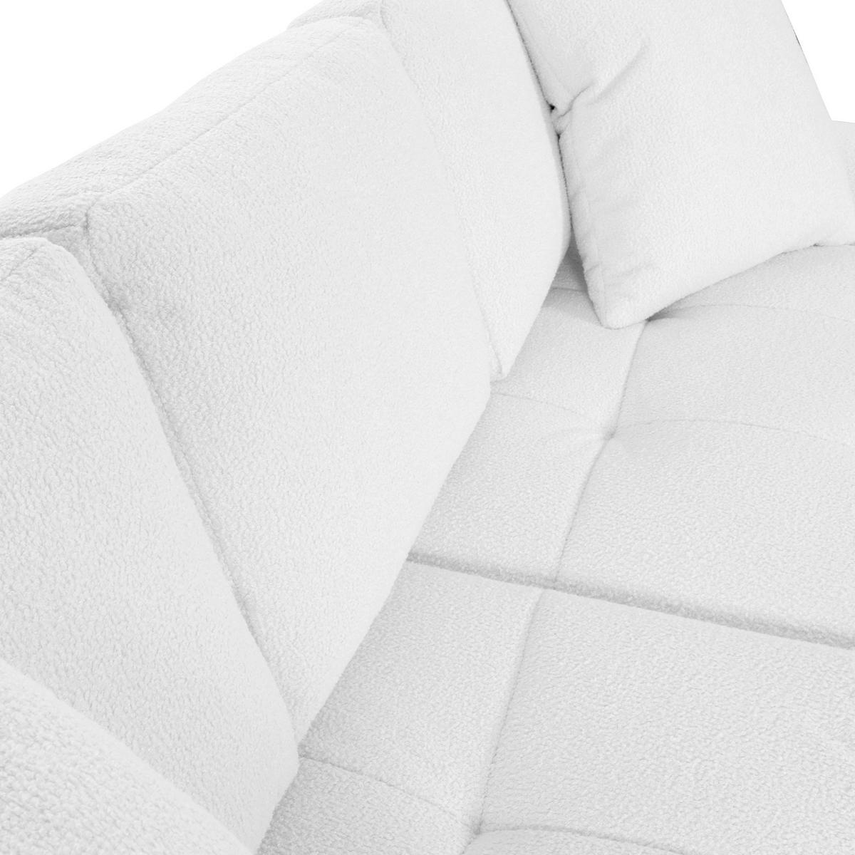 ECKSOFA in Flachgewebe Weiss  - Weiss/Schwarz, Konventionell, Kunststoff/Textil (286/195cm) - Carryhome