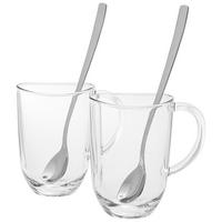 SET ZA LATTE MACCHIATO    Napoli  - boje oplemenjenog čelika/prozirno, Konvencionalno, staklo/metal (380ml) - Leonardo