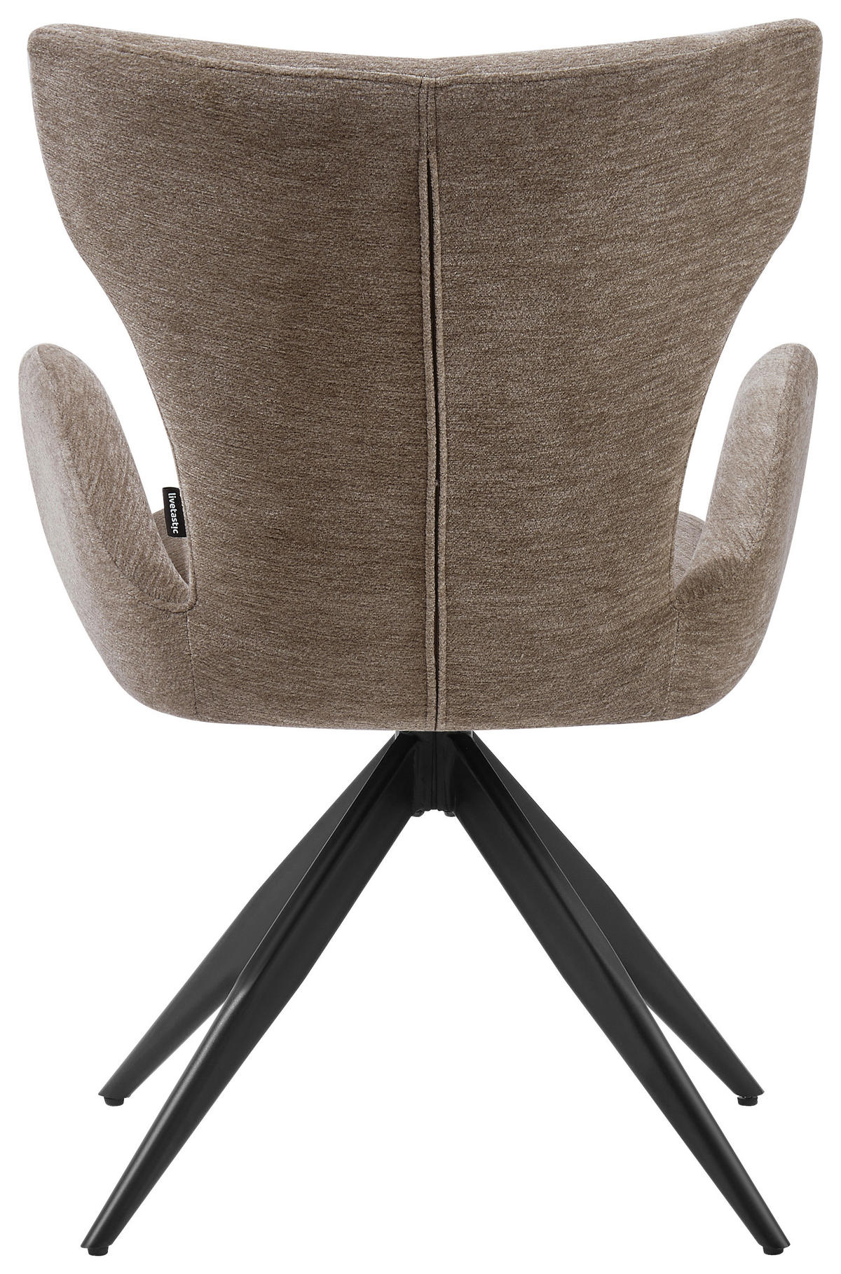 ARMLEHNSTUHL  Sitzfläche 360° drehbar Chenille  Schwarz, Taupe  - Taupe/Schwarz, MODERN, Holz/Textil (58/89/62,5cm) - Livetastic