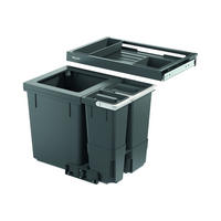 EINBAUABFALLSAMMLER 35L+8L+5L+1L+0,5L l  Kunststoff  - Grau, Basics, Kunststoff (56,8/36,8/41,4cm) - HKT