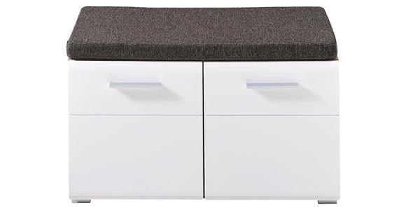 GARDEROBENBANK Webstoff Weiß, Eichefarben - Eichefarben/Silberfarben, KONVENTIONELL, Kunststoff/Textil (80/48/37cm) - Voleo