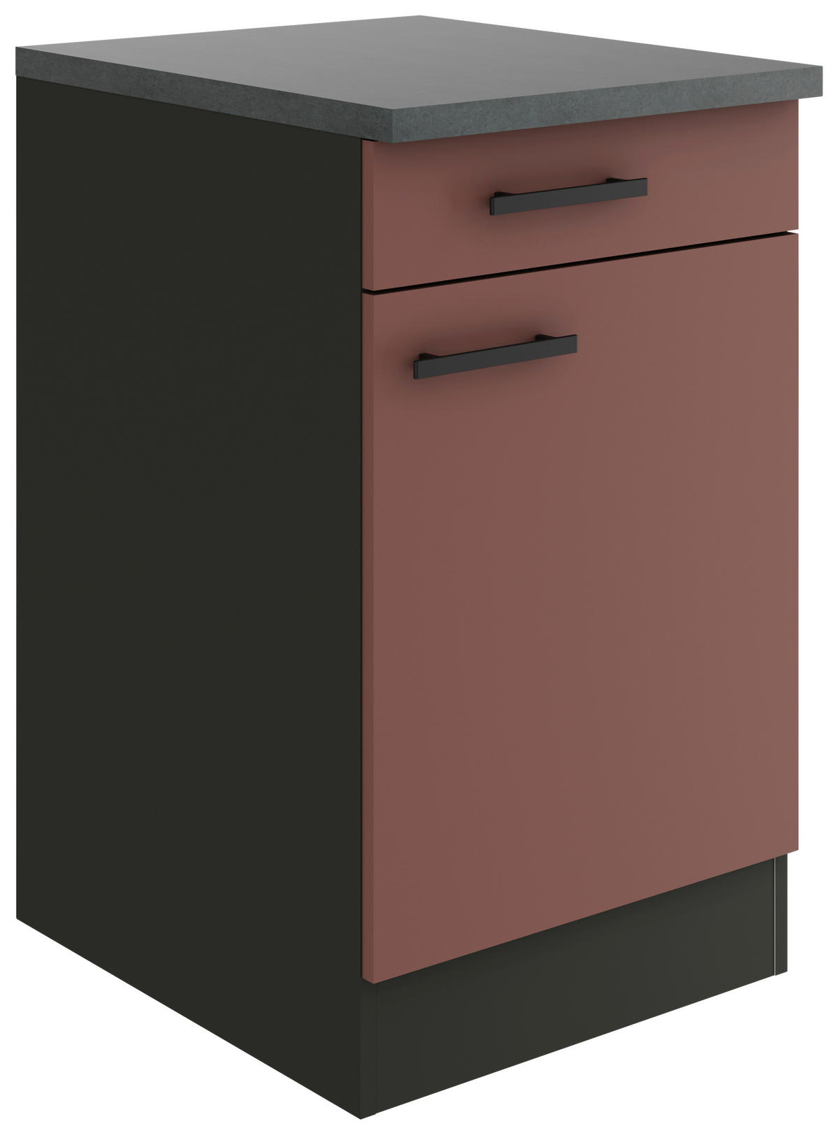 KÜCHENUNTERSCHRANK 50/84,8/60 cm  in Rotbraun  - Rotbraun/Anthrazit, Basics, Holzwerkstoff/Metall (50/84,8/60cm) - Optifit