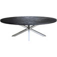 ESSTISCH in Holz, Metall 220/110/76 cm   - Schwarz/Alufarben, Trend, Holz/Metall (220/110/76cm) - Ambia Home