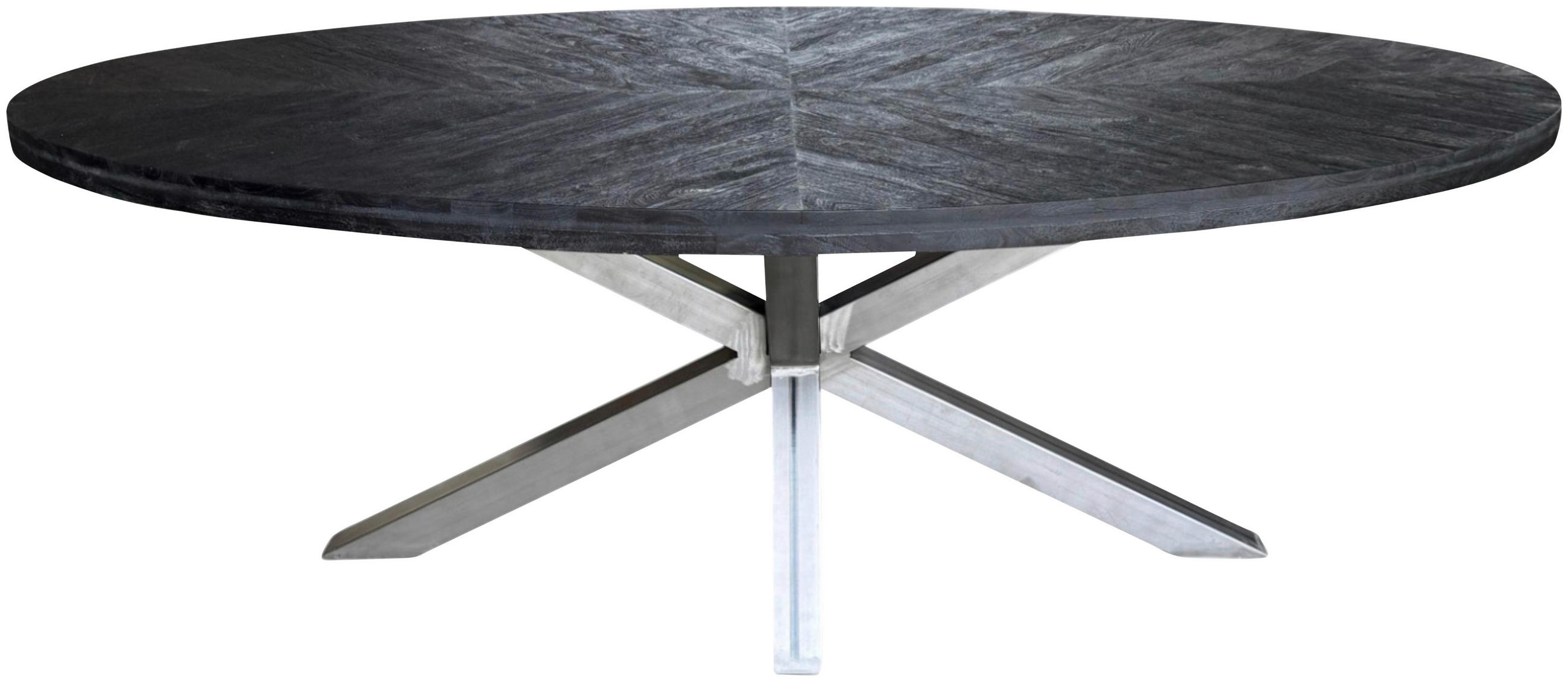 MATBORD i trä, metall 220/110/76 cm   - svart/naturfärgad, Trend, metall/trä (220/110/76cm) - Ambia Home