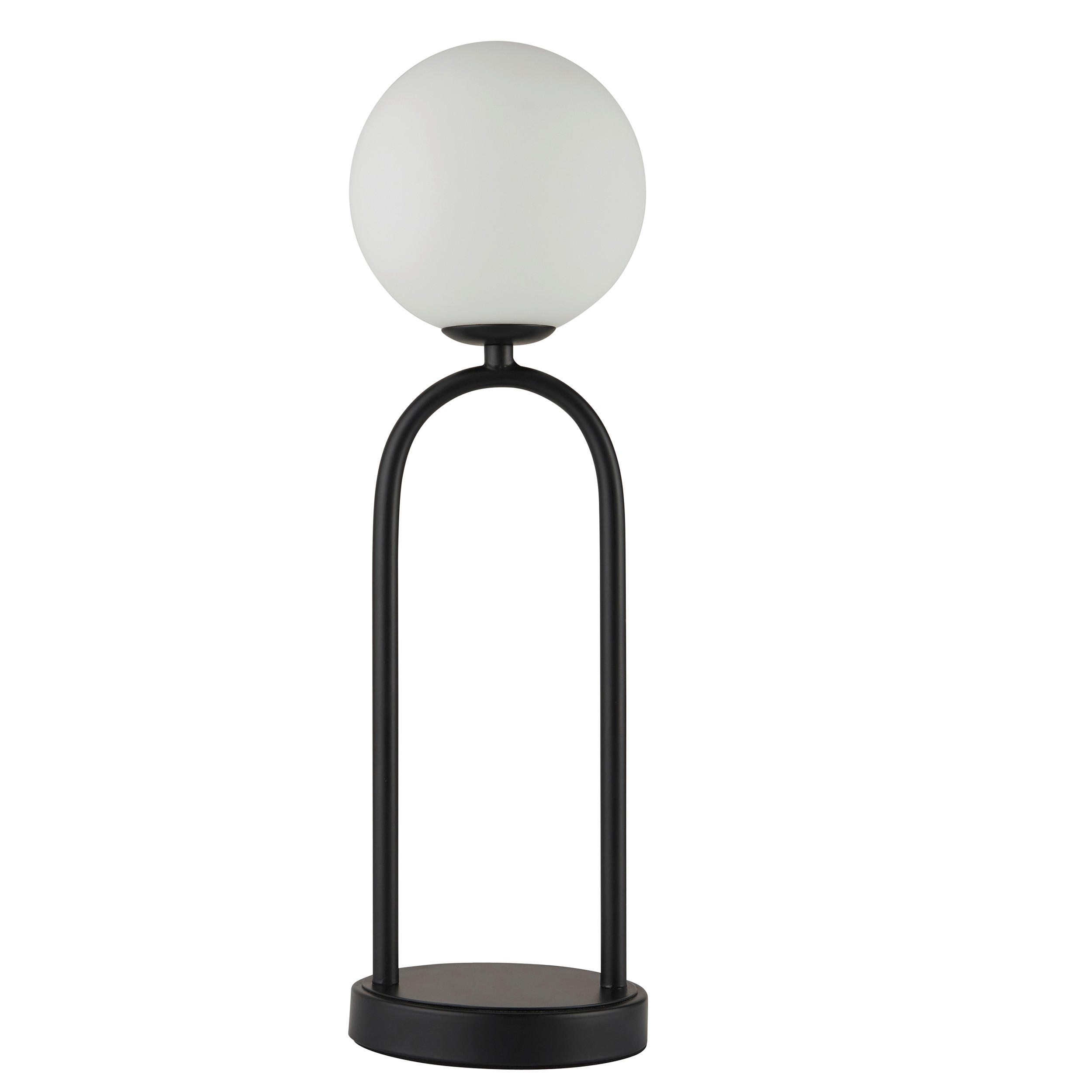 TISCHLEUCHTE 13/43.7 cm   - Opal/Schwarz, Basics, Glas/Metall (13/43.7cm) - ENDON