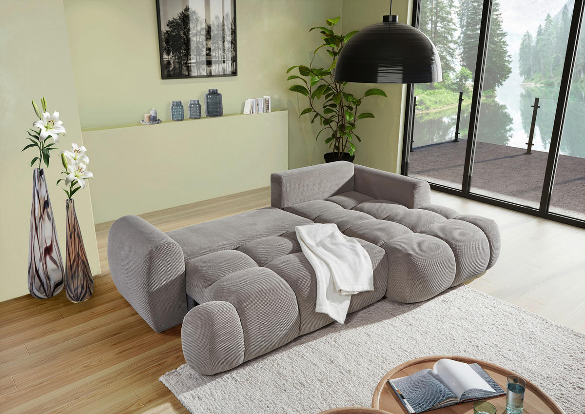 HÖRNSOFFA i flatväv greige  - greige/svart, Klassisk, textil/plast (274/174cm) - MID.YOU