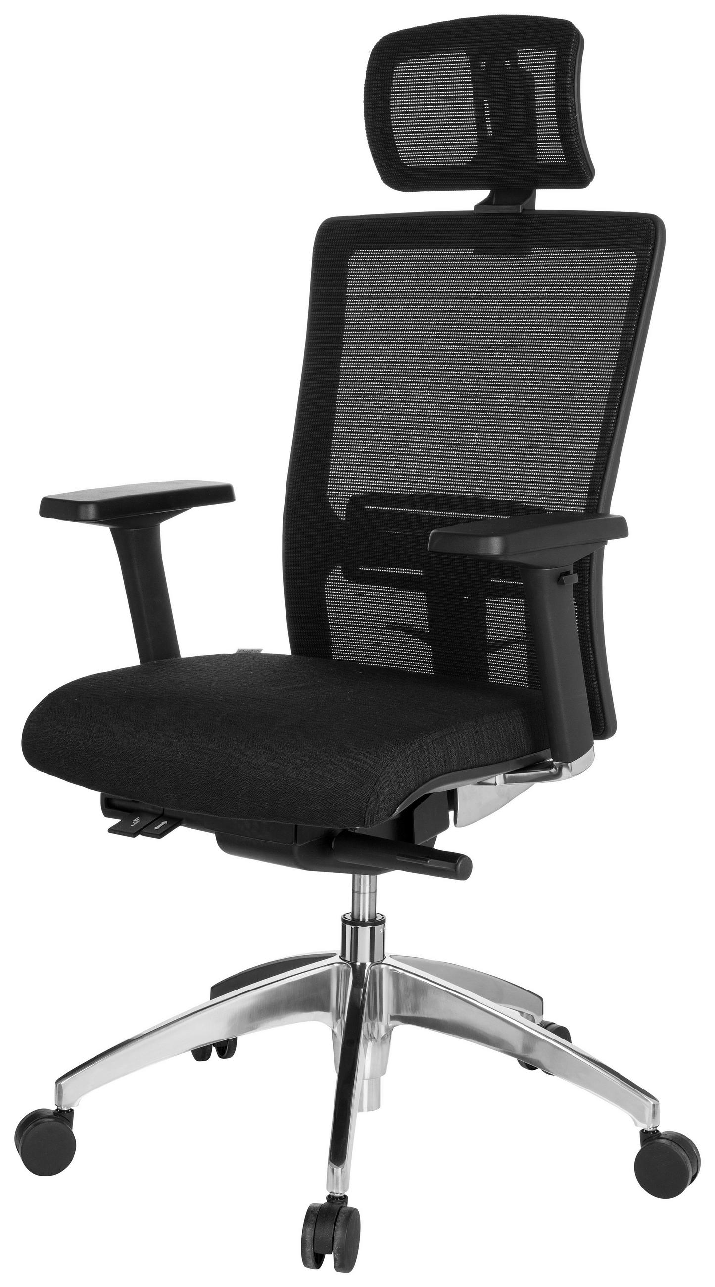 Thumbnail - Mid.you Drehstuhl, Schwarz, Kunststoff, Textil, Drehkreuz, 57x138x52 cm, Wippfunktion, Sitzfläche 360° drehbar, ergonomi...