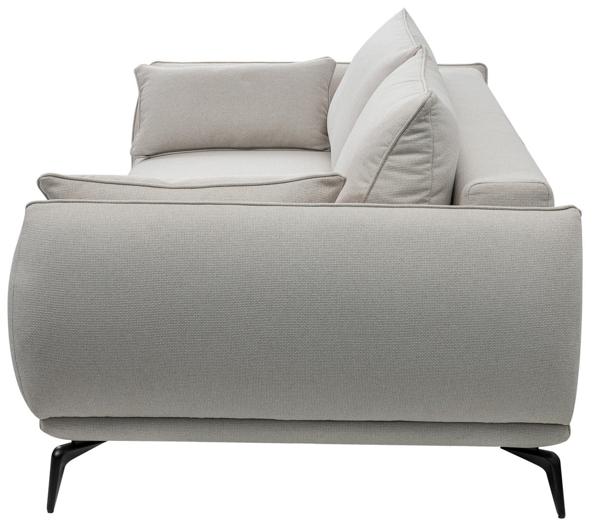 3-SITZER-SOFA in Webstoff Creme  - Creme/Schwarz, Modern, Textil/Metall (249/86/118cm) - MID.YOU