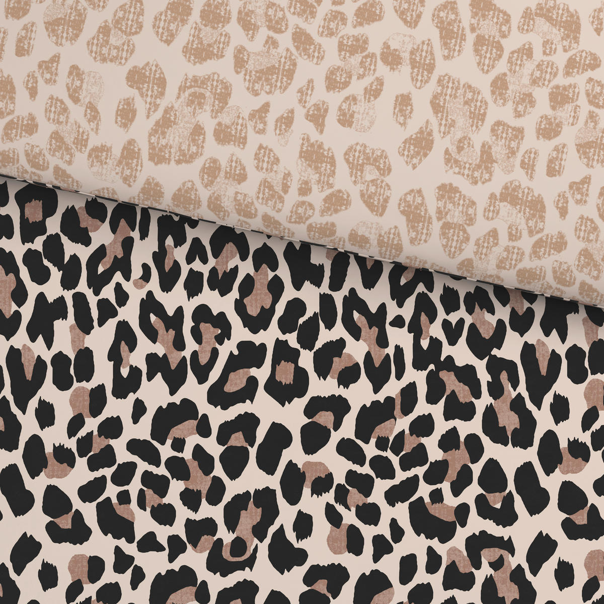 Partnerbettwäsche 4tlg. Lion Jersey 135/200 cm  - Perlmutt/Braun, Textil (135/200cm) - Novel