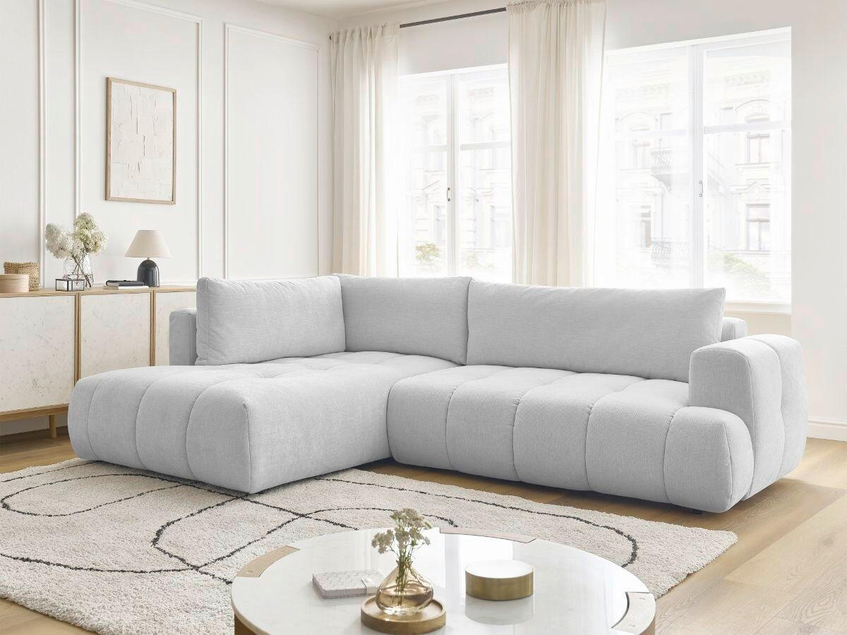 ECKSCHLAFSOFA FUJI Leinenoptik Hellgrau  inkl.  - Hellgrau/Schwarz, MODERN, Kunststoff/Textil (204/282cm)