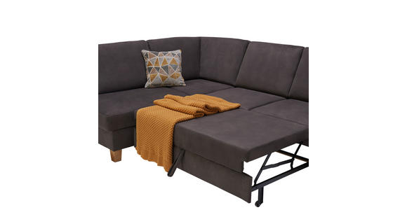 ECKSOFA in Flachgewebe Braun  - Eichefarben/Braun, Design, Holz/Textil (185/253cm) - Cantus