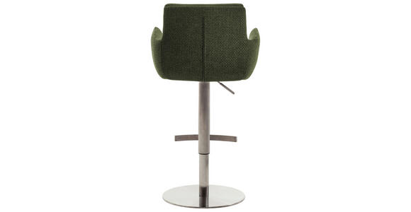 BARHOCKER in Metall, Textil Edelstahlfarben, Olivgrün - Edelstahlfarben/Olivgrün, Design, Textil/Metall (54/84/52cm) - Dieter Knoll