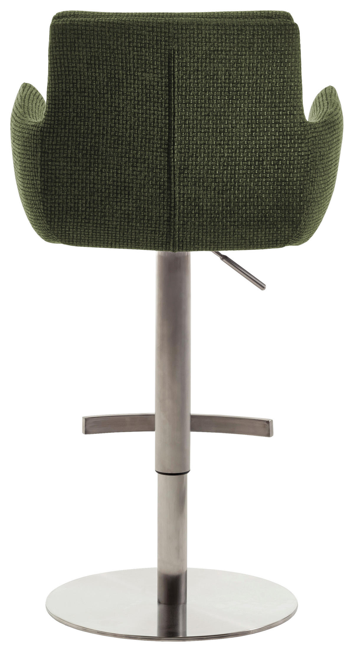 BARHOCKER in Metall, Textil Edelstahlfarben, Olivgrün  - Edelstahlfarben/Olivgrün, Design, Textil/Metall (54/84/52cm) - Dieter Knoll