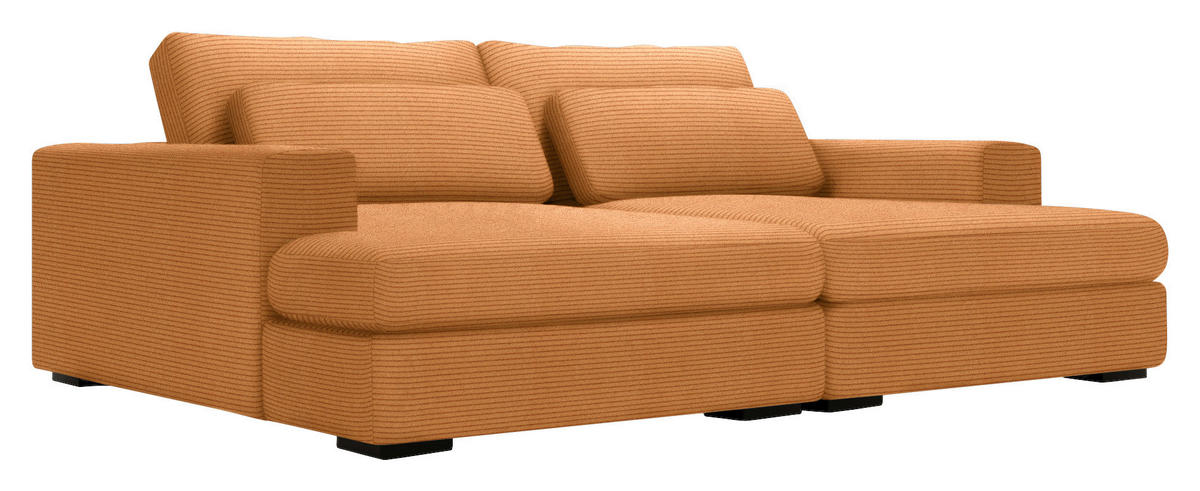 BIGSOFA in Cord Rostfarben  - Rostfarben/Schwarz, Design, Textil (223/80/158cm) - Lomoco
