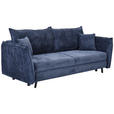 SCHLAFSOFA Chenille Dunkelblau  - Schwarz/Dunkelblau, KONVENTIONELL, Holz/Textil (238/99/108cm) - Carryhome