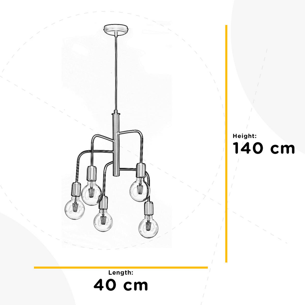 ZÁVĚSNÉ SVÍTIDLO, 40/140 cm  - bílá, Konvenční, kov (40/140cm)