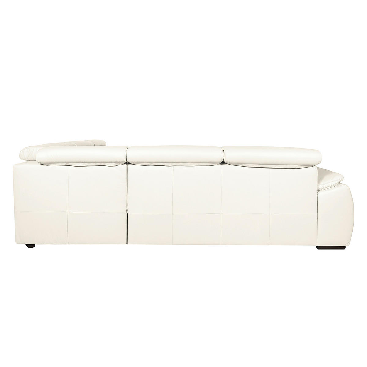 ECKSOFA Weiß Echtleder  - Wengefarben/Weiß, Design, Leder/Holz (265/265cm) - Livetastic