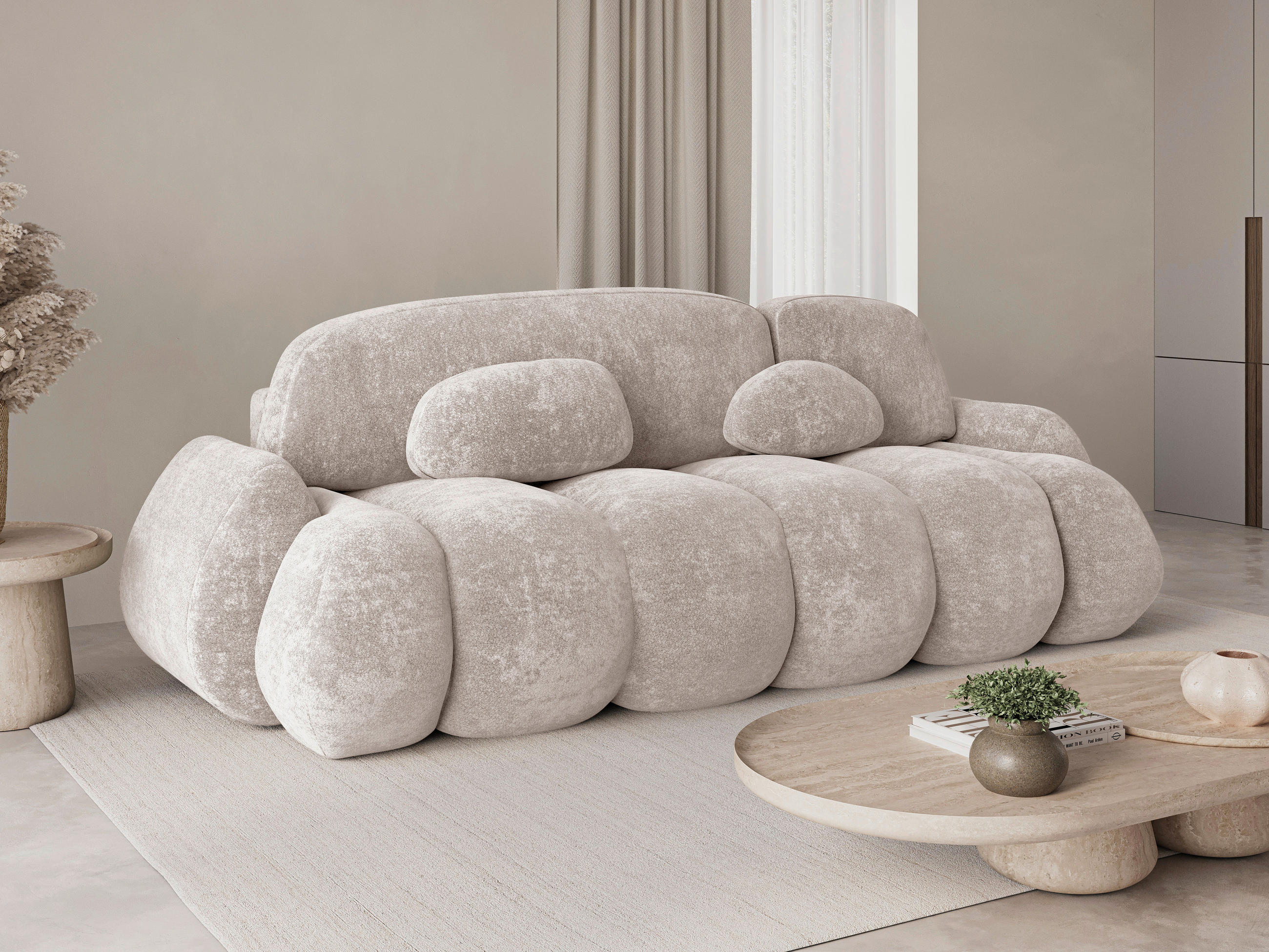 SCHLAFSOFA Hellbraun  - Hellbraun/Schwarz, Design, Kunststoff/Textil (270/103/113cm) - MID.YOU
