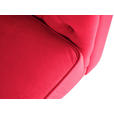 CHESTERFIELD-SOFA Samt Rot, Schwarz  - Rot/Schwarz, Trend, Holz/Textil (165/75/87cm) - Xora