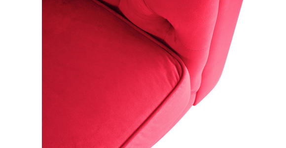 CHESTERFIELD-SOFA Samt Rot, Schwarz  - Rot/Schwarz, Trend, Holz/Textil (165/75/87cm) - Xora
