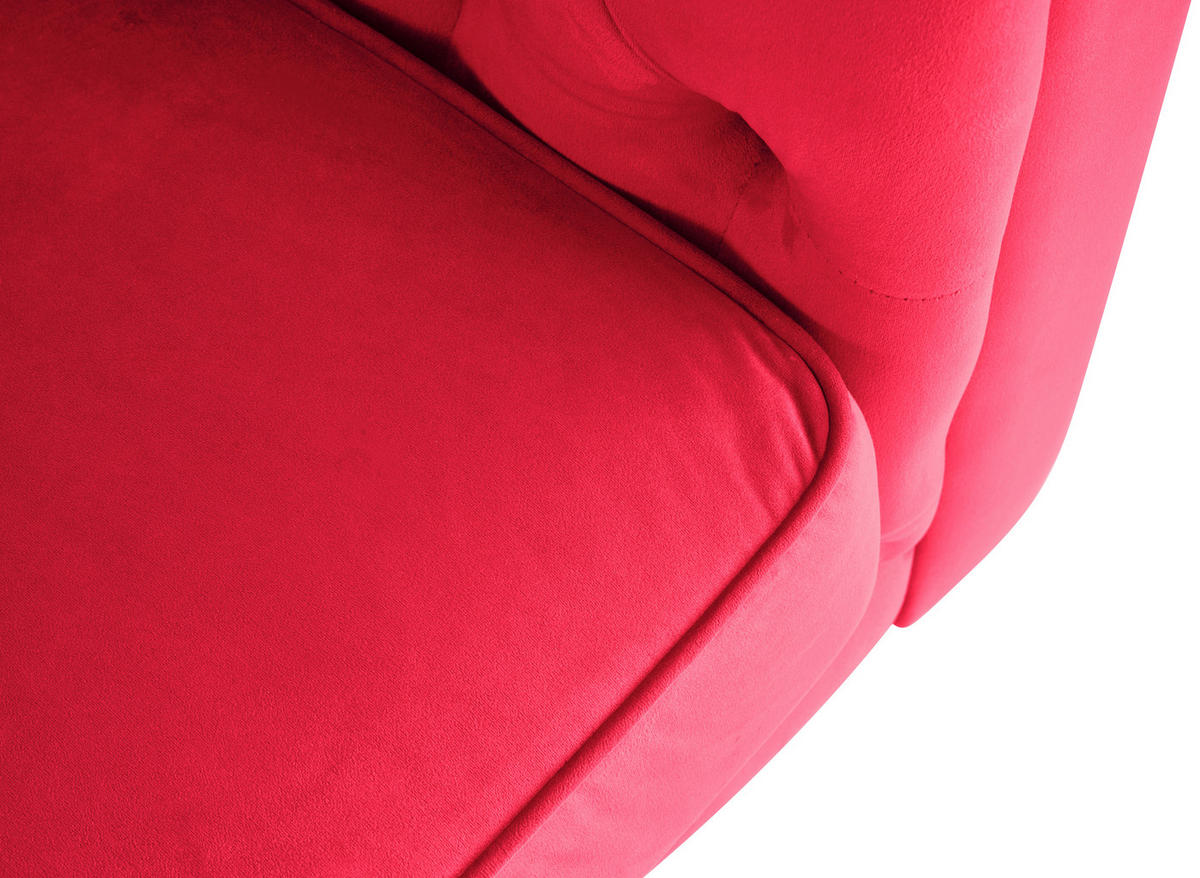 CHESTERFIELD-SOFA Samt Rot, Schwarz  - Rot/Schwarz, Trend, Holz/Textil (165/75/87cm) - Xora