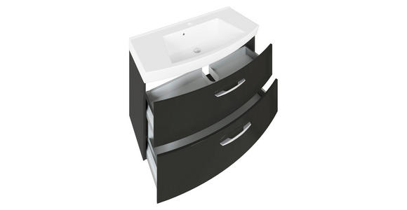 WASCHTISCHKOMBI 100 cm  - Chromfarben/Graphitfarben, KONVENTIONELL, Holzwerkstoff/Stein (100cm) - Xora