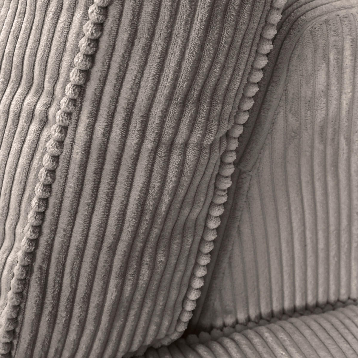 ECKSOFA Taupe Cord Zierkissen, Rückenkissen, Rücken echt  - Taupe/Schwarz, MODERN, Kunststoff/Textil (307/228cm) - Carryhome