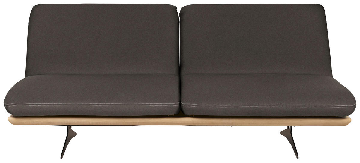 SCHLAFSOFA Dunkelbraun Echtleder  - Dunkelbraun/Beige, Design, Leder/Holz (204/92/90cm) - Dieter Knoll