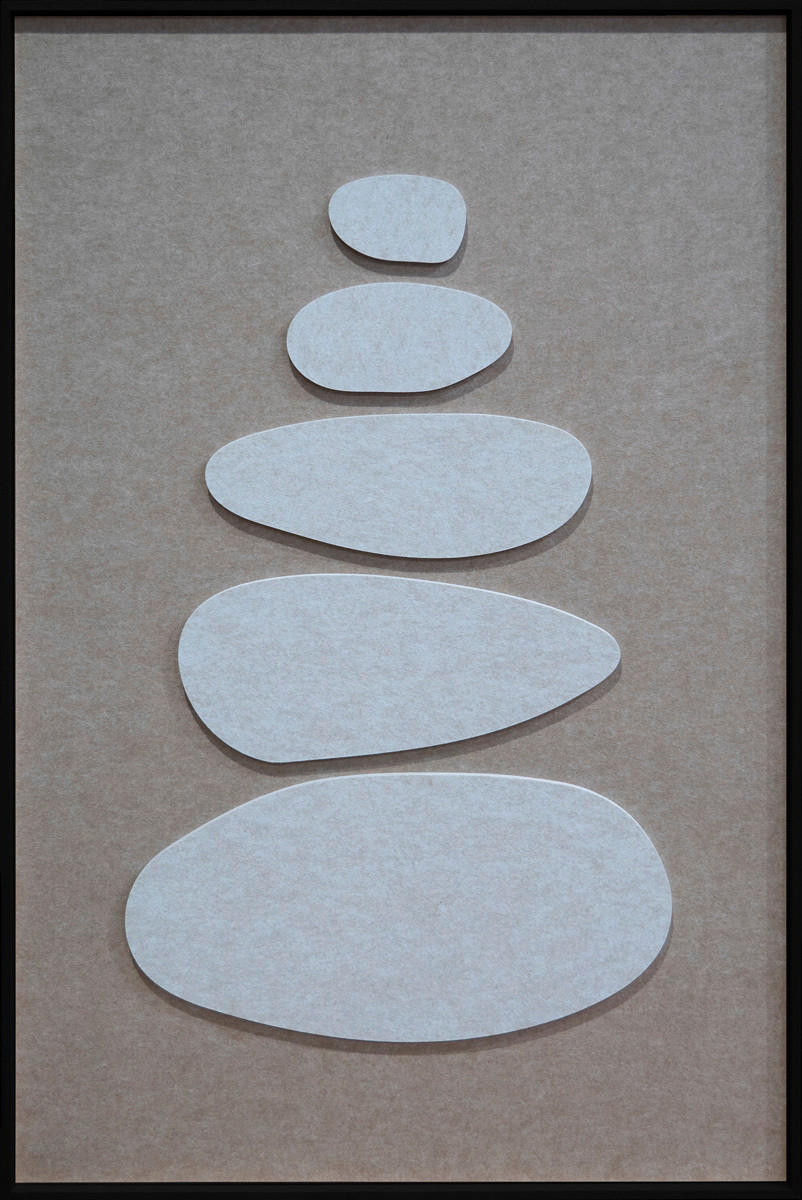 Wandkraft Bild Stacked Ovals Beige 80x120x10 cm