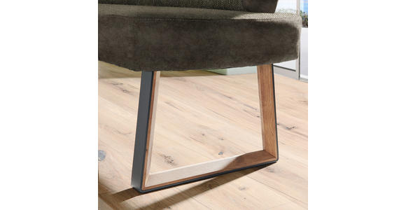 ECKBANK 173/215 cm  in Braun, Eichefarben  - Eichefarben/Schwarz, KONVENTIONELL, Holz/Textil (173/215cm) - Voleo