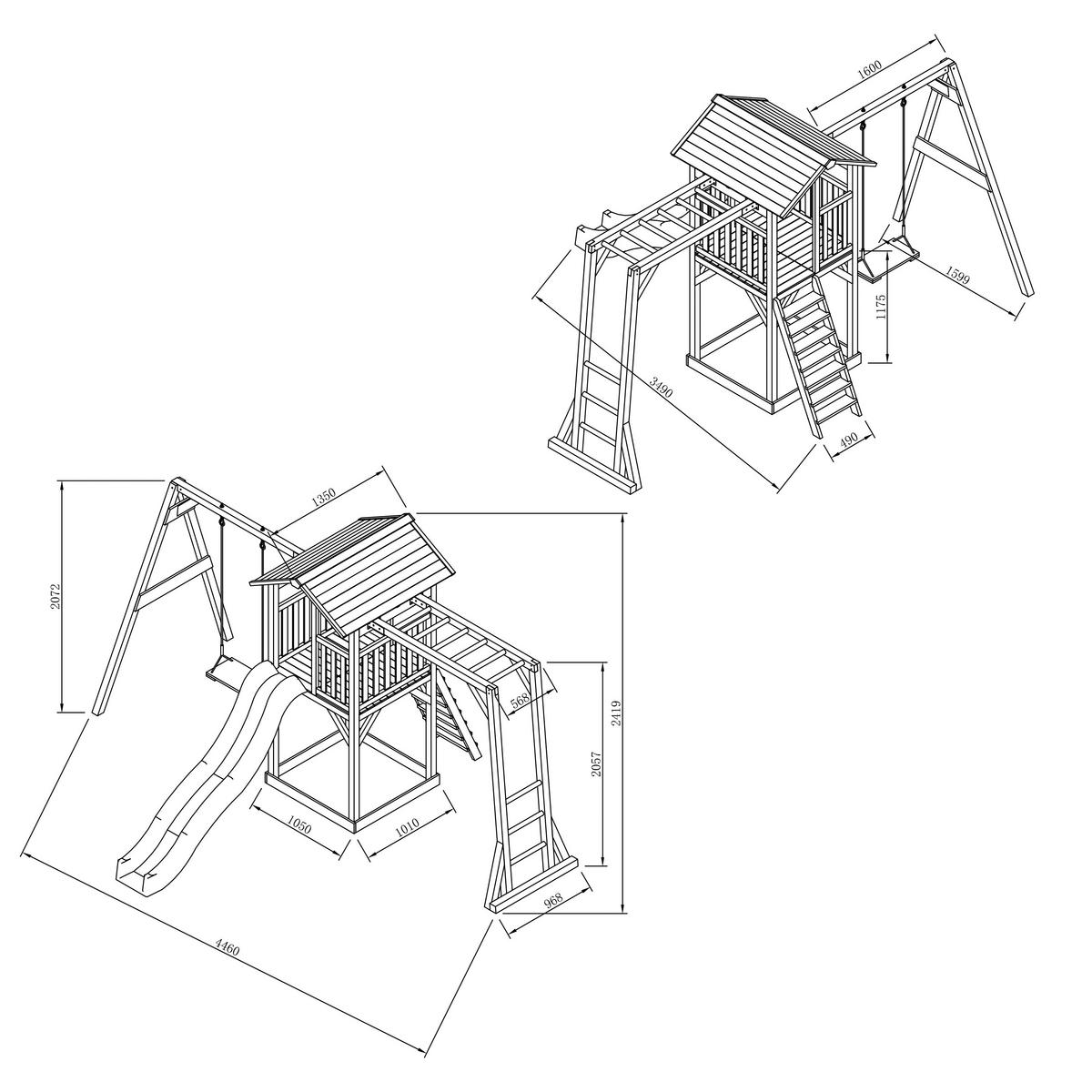 LEKTORN 446/241,9/349 cm  - vit/grå, Klassisk, trä/plast (446/241,9/349cm)