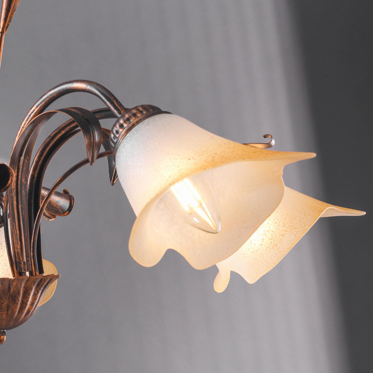 KRONLEUCHTER 70/100 cm   - Bronzefarben, Natur, Glas/Metall (70/100cm)