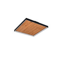 LED-DECKENLEUCHTE KALEA 45/45/7,5 cm  - Schwarz/Kieferfarben, Natur, Holz/Metall (45/45/7,5cm)